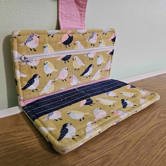 Handmade Yellow Fabric Bird Wallet - Picture 4 of 4